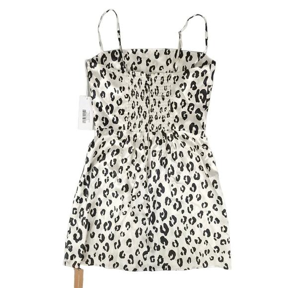 Reformation Kosta Silk Mini Dress Snow Leopard Animal Print Sleeveless - Picture 10 of 16